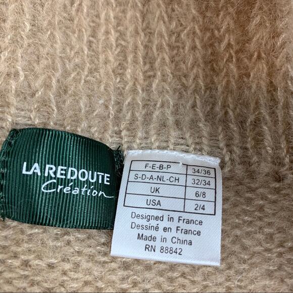 La Redoute Cowl Neck Sweater Tan Size S Wool Blend - Picture 3 of 7